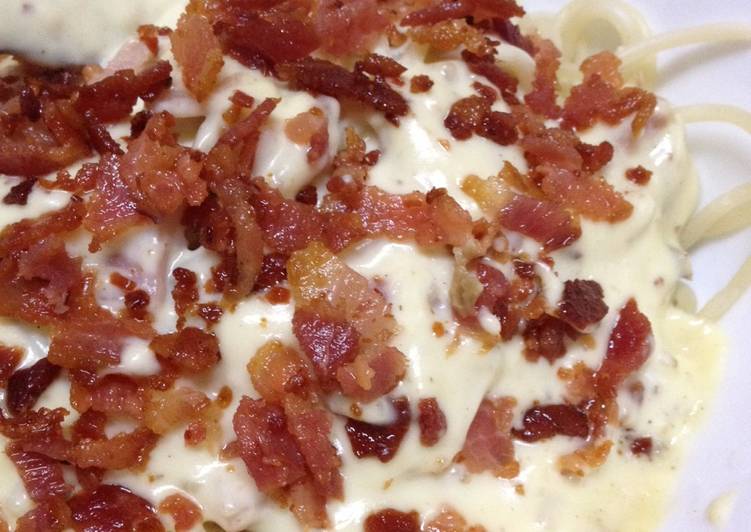 Step-by-Step Guide to Prepare Ultimate Bacon &amp; Ham Carbonara Hack - no eggs