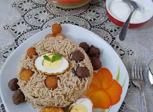صورة لوصفة برياني كرات اللحم والبطاطا والبيض