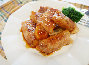 超簡單「蘋果豬肉卷」清香好吃！！ 的食譜成品照片