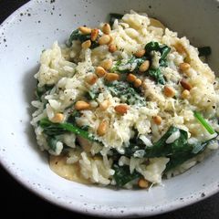A picture of Spinach Risotto – Rice Cooker Method.