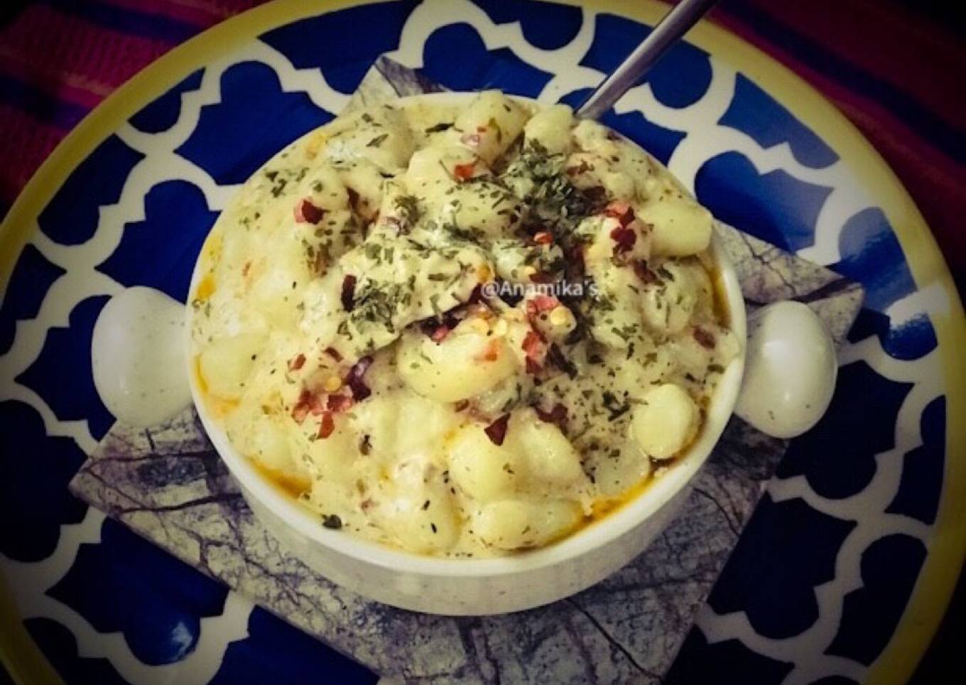 Eggless: Italian Potato Gnocchi (Pasta) with Gnocchi Piedmontese