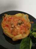 Canastitas caprese con base de papa