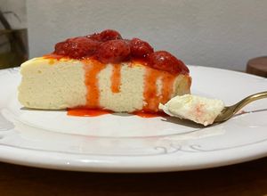 Una foto de Pay de queso sin base sin azúcar y sin harinas