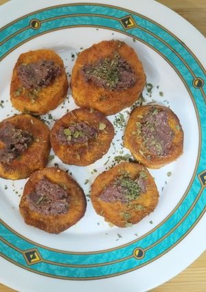 Una foto de Crostini de boniato
