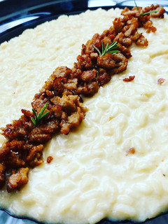 Foto di Risotto all'Asiago con salsiccia di Norcia
