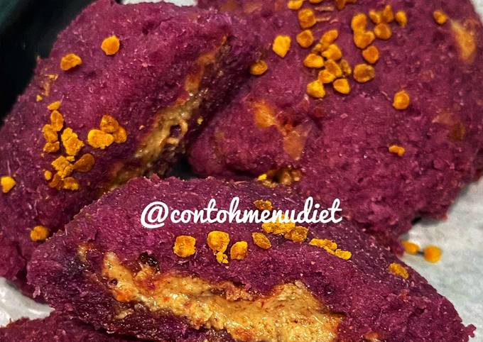 Chewy cookies ubi ungu almond butter tabur beepollen superfood