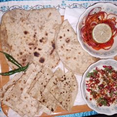 A picture of Spicy Punjabi stuffed potato paratha 🥔🧅🌶️.