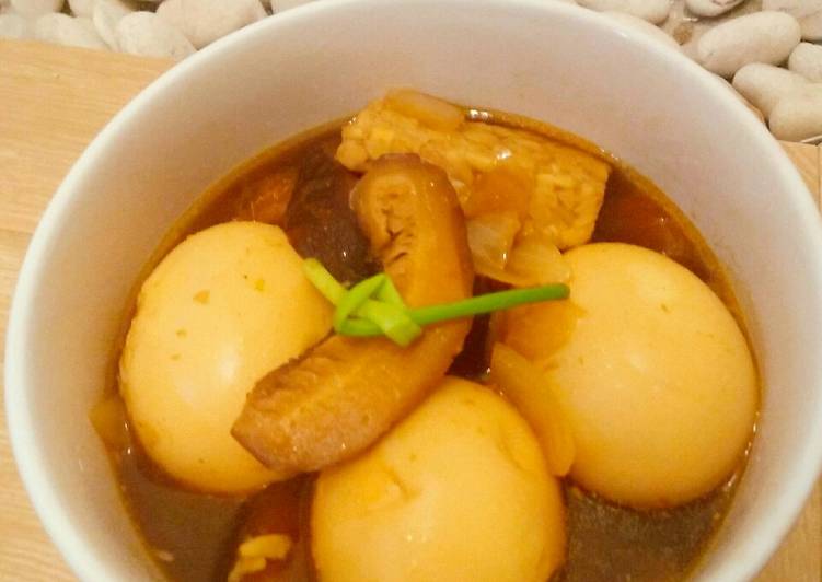 Cara Gampang Menyiapkan Semur telur tempe jamur shitake praktis ala rethz Anti Gagal