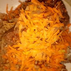 A picture of Jollofrice with carrot.