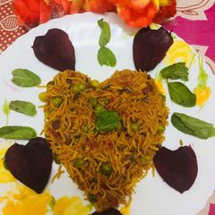 A picture of Beetroot pulav.