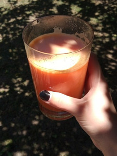Una foto de Licuado sano de Zanahoria, Naranja y Frutilla