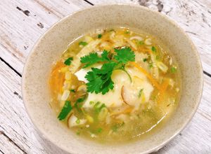 Hình của món Soup đậu hũ non rau củ.