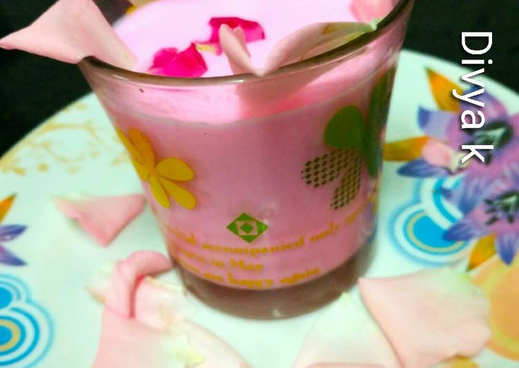 How to Prepare Perfect Gulabi rose thandai