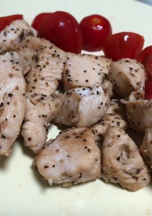 รูปของ อกไก่นุ่มรวนน้ำพริกไทยดำ