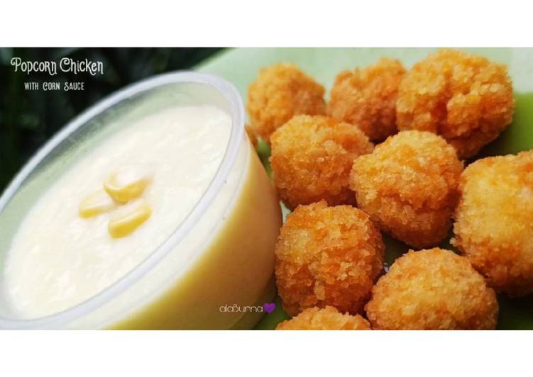 Resep 59. Popcorn Chicken with Corn Sauce | Cara Membuat 59. Popcorn Chicken with Corn Sauce Yang Lezat
