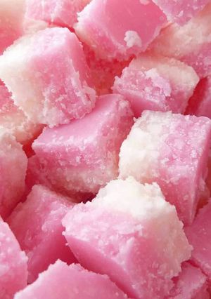 A picture of Vickys Coconut Ice Sweets, GF DF EF SF NF.