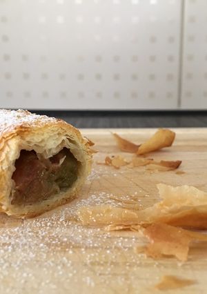 A picture of Rhubarb Strudel.