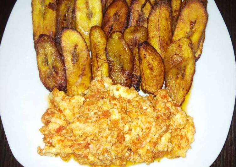 Recipe of Homemade Fried plantain with fried eggs