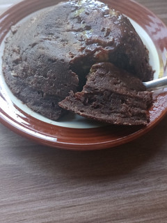 Una foto de Brownie de banana, sin harina y en micro