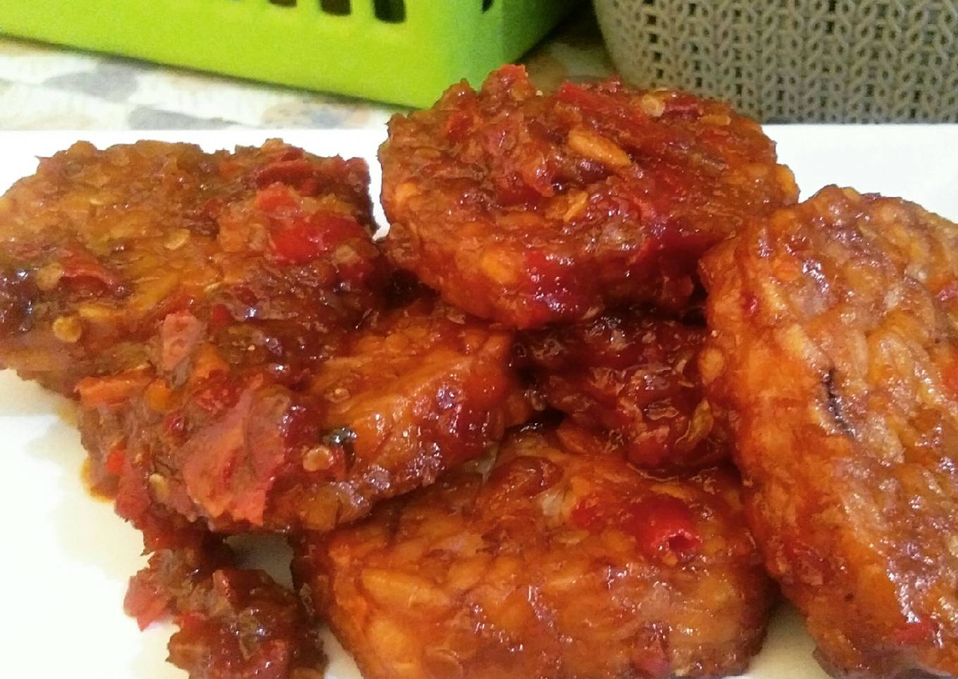 Tempe goreng pedas manis