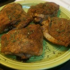 Crispy Baked Chicken Thighs A picture of Crispy Baked Chicken Thighs.