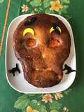 Gâteau skull aux prunes d'ente, vanille et fromage blanc