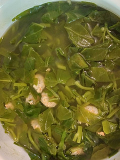 Hình của món Canh rau mồng tơi nấu tôm bồ hóc.