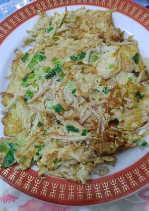 金針菇蔥花煎蛋 的食譜成品照片