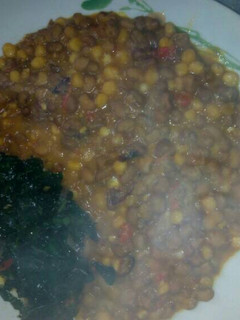 A picture of Porridge Beans With Corn And Veggie.