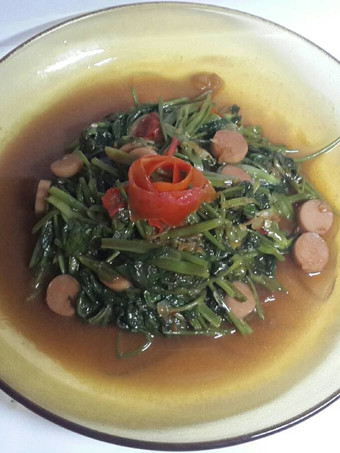 Langkah Mudah untuk Membuat Tumis Kangkung Sosis Sambal Terasi Teriyaki(SSTT)😄, Enak