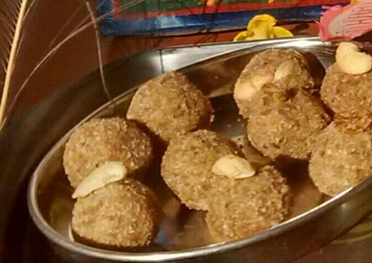 Recipe of Super Quick Homemade Red poha &amp; oats ladoo