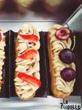 Eclair vanille fraise pistache