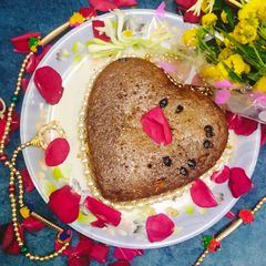A picture of Eggless chocolate coffee cake.