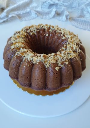 Une photo de Cake cœur crème d'amande 🤎