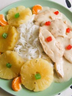 Ananászos csikemell üvegtésztával recept fotója