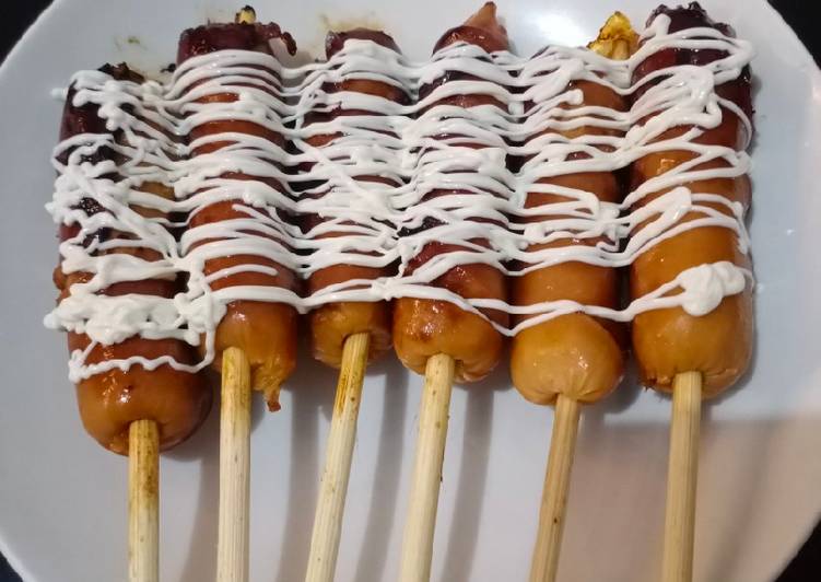 Cara Gampang Menyiapkan Sosis bakar teflon home made, Enak