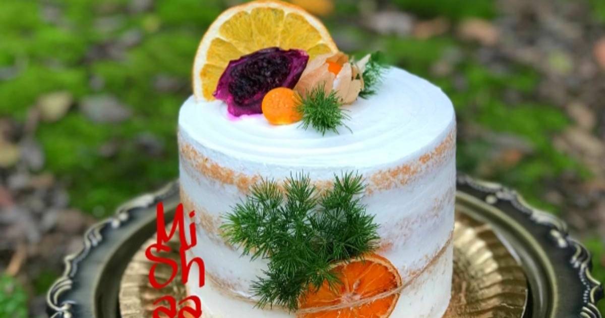 طرز تهیه کیک خامه ای تولد کیک عریان ساده و خوشمزه توسط میشان کوکپد