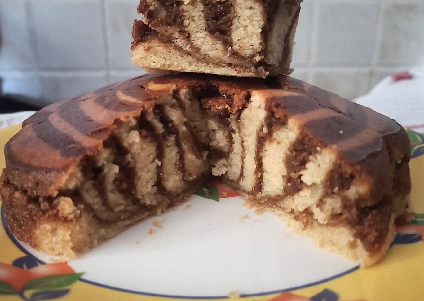Coffee marble cake