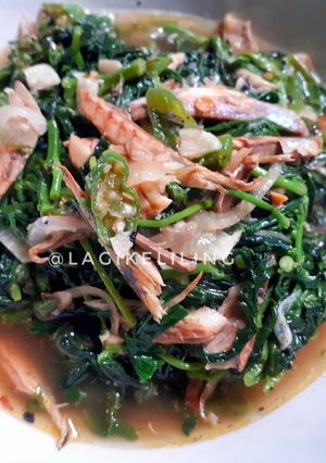 Foto resep Tumis Daun Singkong Ikan Asin Rebus