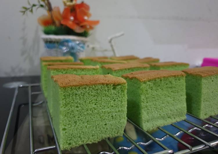 Resep: Pandan Ogura Cake irit anti gagal