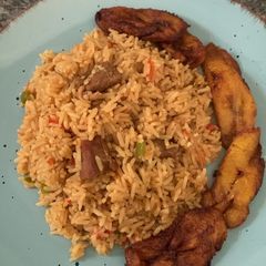 A picture of Sauté goat meat rice.