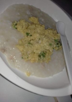 Foto resep Chicken Porridge with Scramble Egg