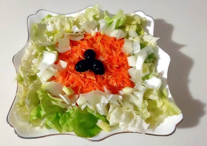 Salade laitue carottes oignon vert 🍴