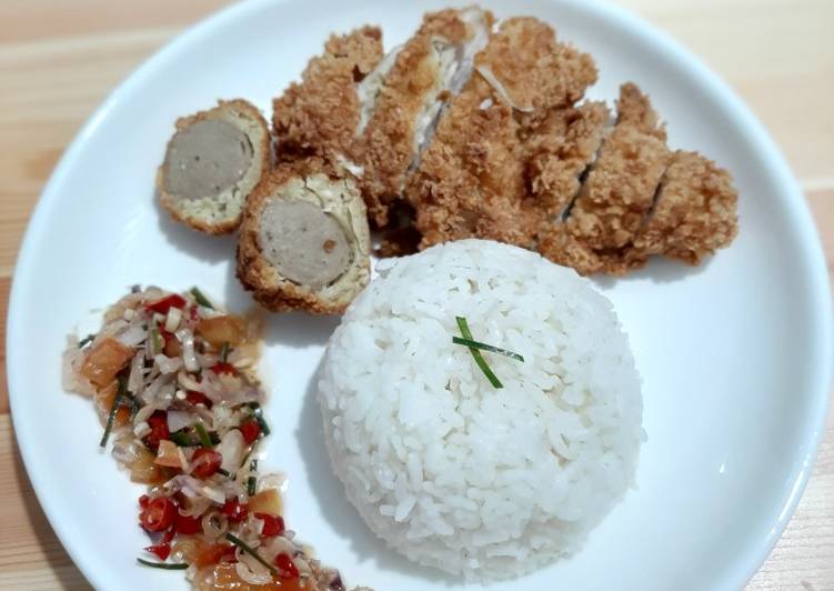 Langkah Mudah untuk Menyiapkan Chicken katsu sambal matah yang Bikin Ngiler