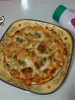 عکسی از دستور پیتزا مرغ و قارچ 👌