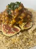 Ouzo marinated figs with chickpeas and couscous