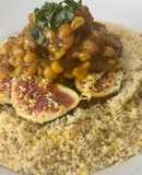 Ouzo marinated figs with chickpeas and couscous