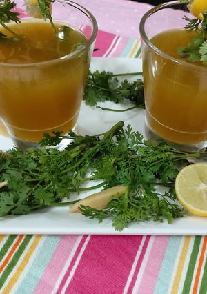 A picture of Lemon and tarmaric amla ginger tea/ this tea naice for emmunity.