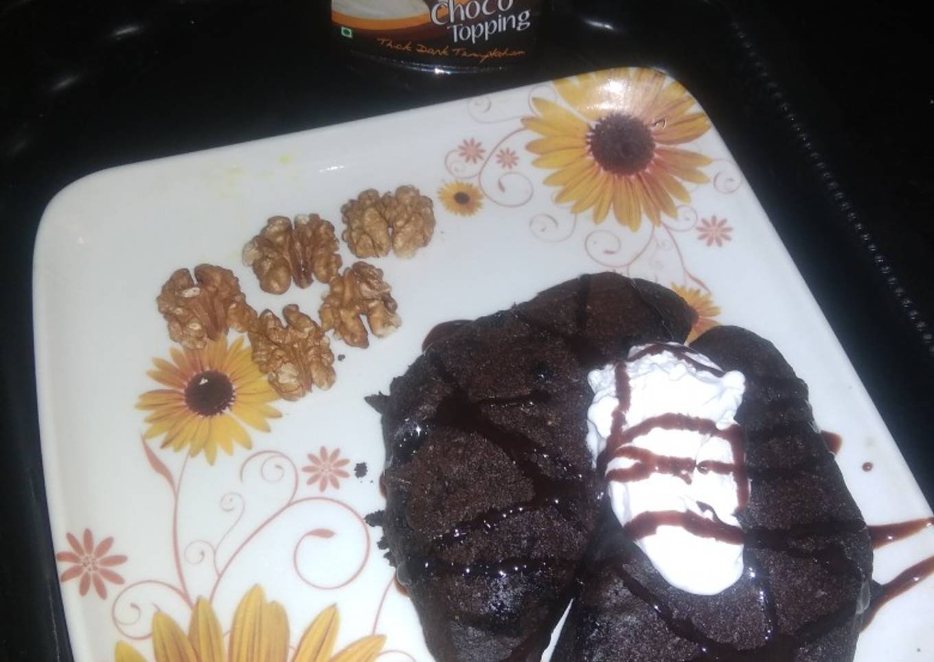 Chocolate walnut waffle without waffle maker
