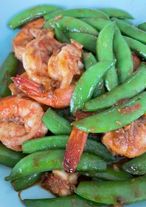 รูปของ ถั่วหวานผัดกุ้งสด